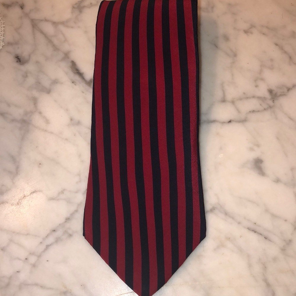Mario Valentino Men’s Silk Tie Navy and Red